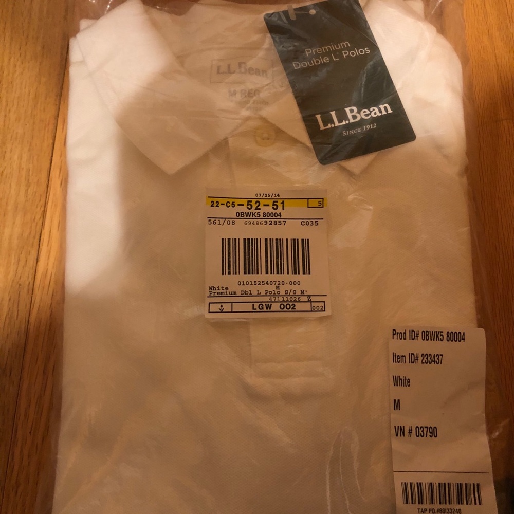 LL Bean Men Polo Shirt Size Medium 100% cotton NWT